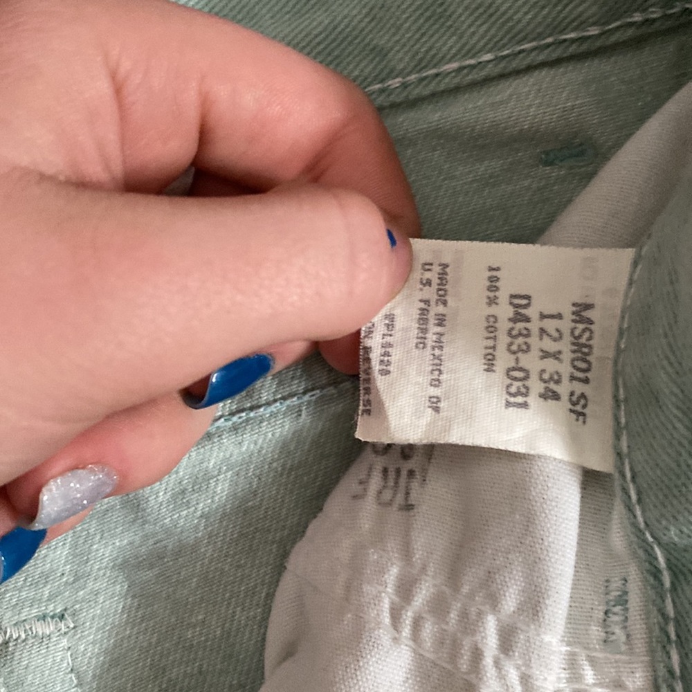 12x34 light teal/ green Wranglers